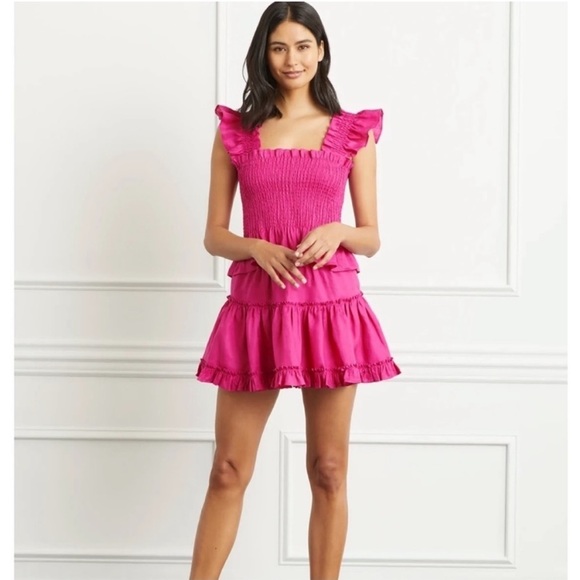 Hill House 100% Linen The Paz Skirt, Begoniaville Pink, Valentine’s Day Ruffle - Picture 7 of 10